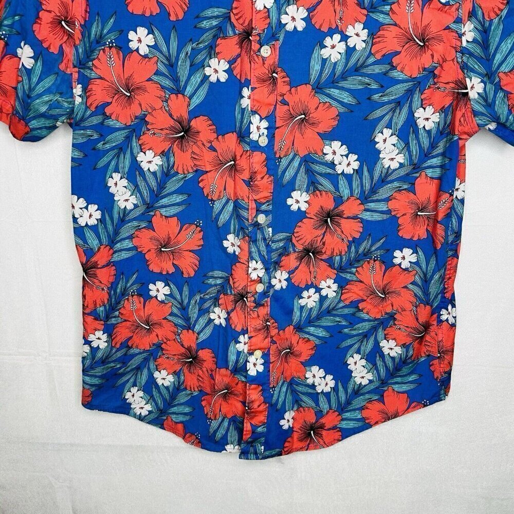 Crown & Ivy Mens Button Down Shirt Sz M Short Sleeve Hawaiian Tropical - Picture 3 of 6